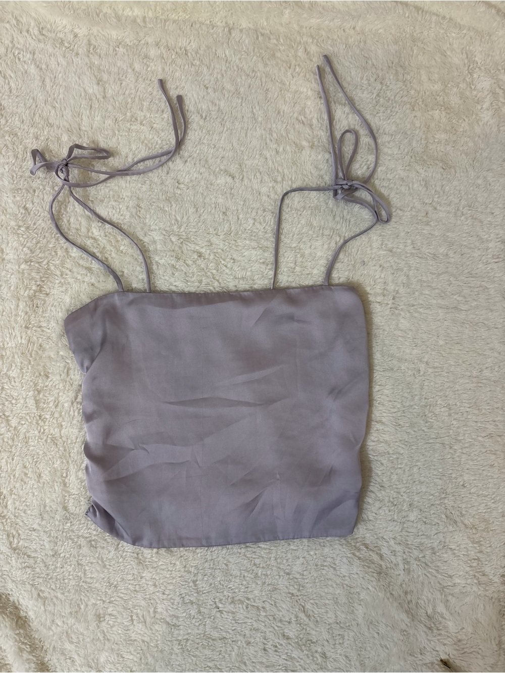 Urban Outfitters Women’s Lilac Tie-Strap Square Neck Cami Top Stretchy Back Sz S